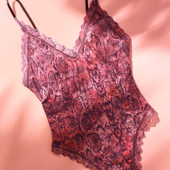 NWOT Hanky Panky Lace Padded Bodysuit thong Sz S, M, L Snake print - Picture 5 of 5